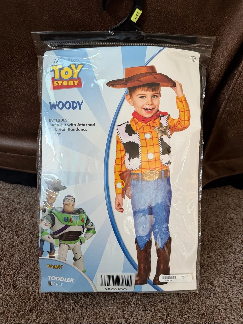 Disney Pixar Toy Story Woody Toddler Costume - Yellow, Brown, Blue